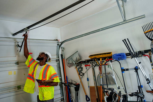 Professional Garage Door Panel Replacement technician working in Clearwater County County, ID